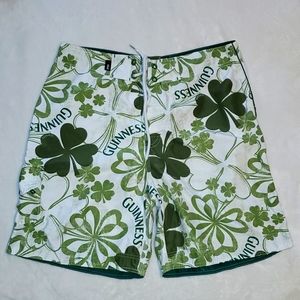Guinness Green and White Men's Swim Shorts